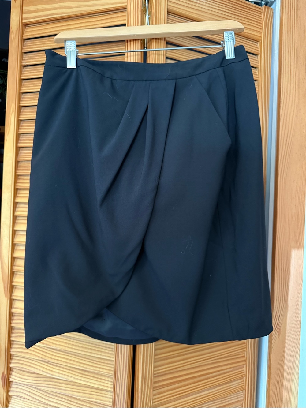 Aritzia Black Midi Wrap-Front Skirt